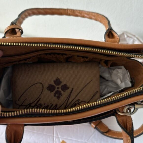 Patricia Nash Bag Paris SatchelParisian Floral Spot Print Cream w Tassel - Picture 13 of 13